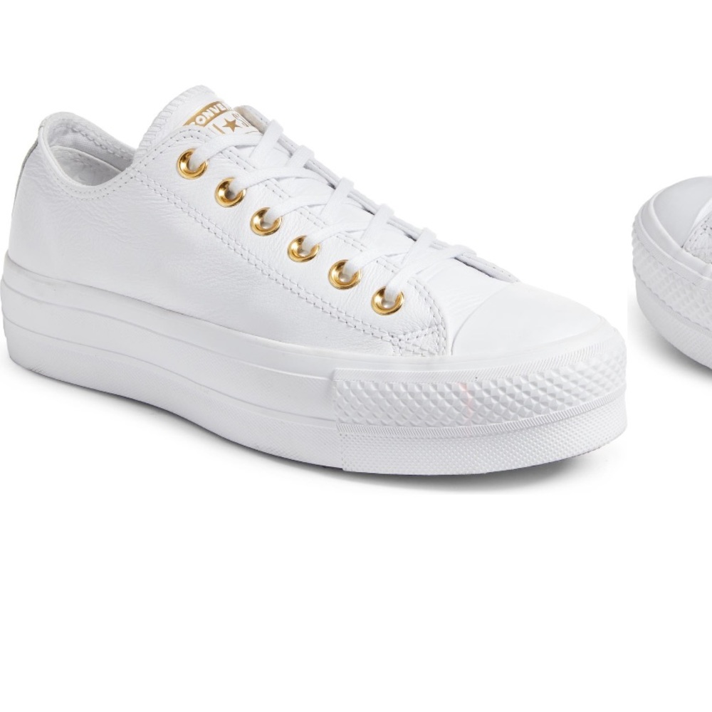 Brand new limited edition Women’s converse Chuck Taylors with gold metal